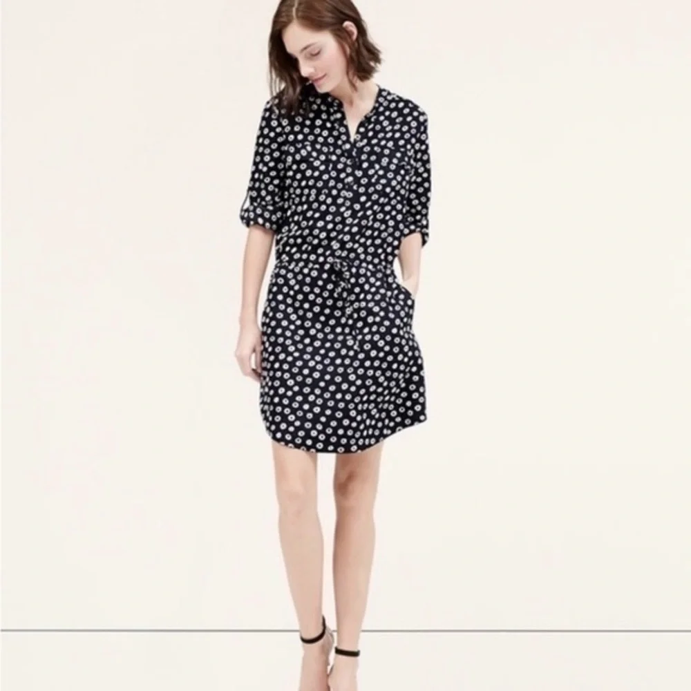 Loft shirt dress with abstract polka dot print - Picture 1 of 11
